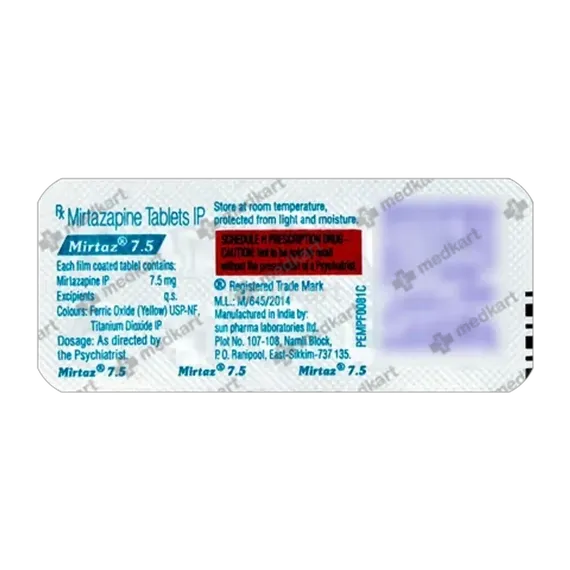 mirtaz 7.5mg tablet 10's